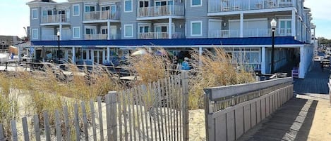 Looking from the beach