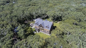 Aerial back yard view