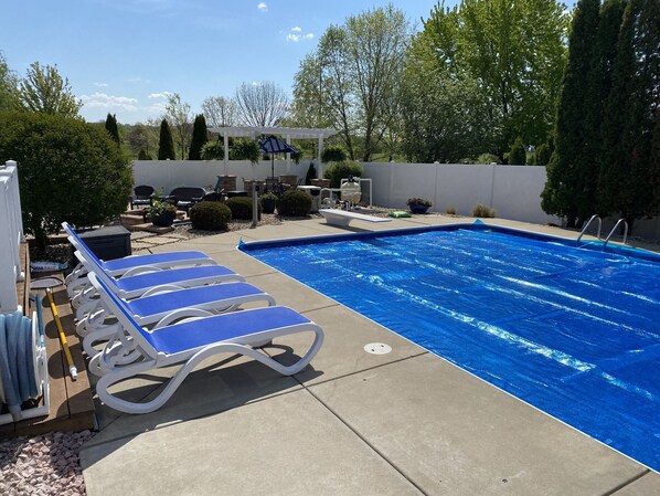 Pool and diving board