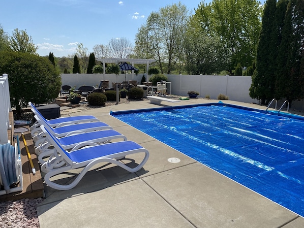 Pool and diving board