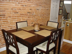 Historic brick from the 1880's gives you the charm from the century.