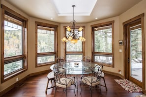 Dining room with views of the mountains from every seat!