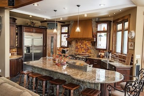 Breathtaking kitchen with gas stove/oven with pot filler, and two dishwashers.