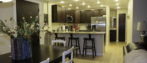 Newly remodeled kitchen and dining area.