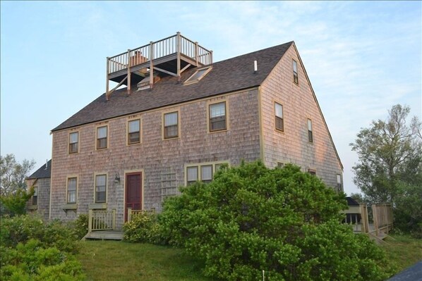 Front of house showing widow's walk