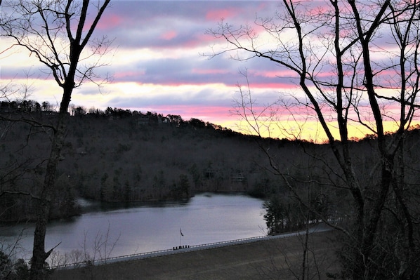 Sunrise in the morning! Taken from master bedroom. Year around views.