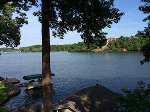 Stunning lake views from both the upper and lower outdoor decks