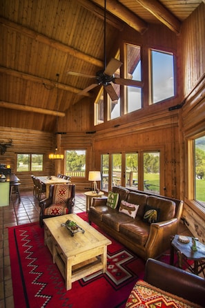 Great room with views of the Yellowstone River and all mountain ranges. 