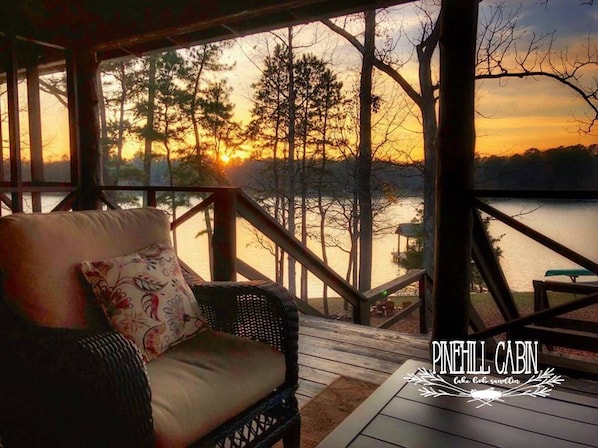 Enjoy beautiful sunsets from the back porch and a perfect spot to watch the game