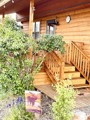 Front porch welcoming you to sit, relax and take in the beautiful views.