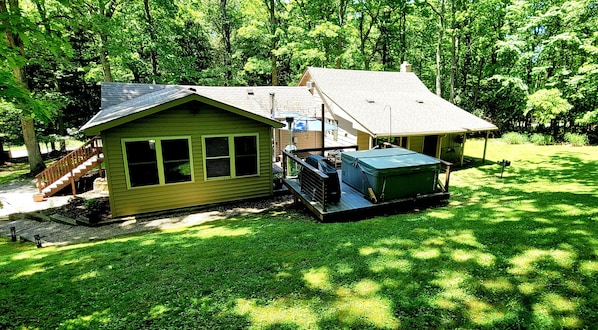 View of Private Decks including Hot Tub/Spa, Grill and Picnic Area! 