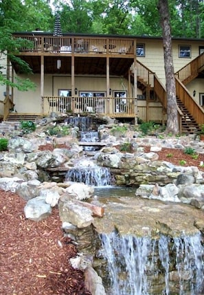 Rear view of the house and waterfall