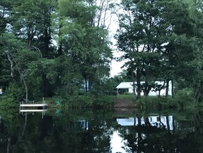 The house and dock from the water