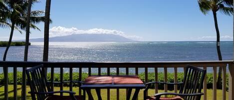 Beautiful view of Maui across the channel!  :)