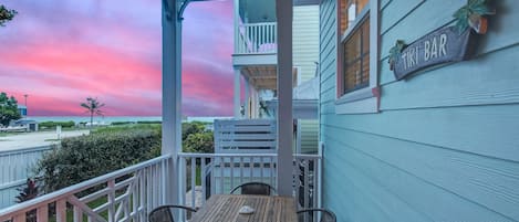 Sunrise over the ocean from downstairs porch
