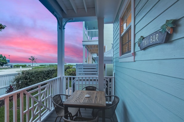 Sunrise over the ocean from downstairs porch