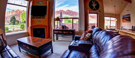 Great Room with amazing views of Moab Rim!