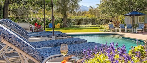 Relax by the pool surrounded by vineyards and mountains. Privacy and tranquility