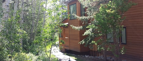 Walkway to the unit's front door