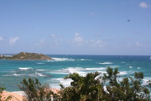 View from the patio and pool