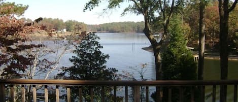 Looking at the lake from the house