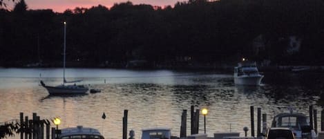 View of harbor at Evening from kitchen/deck.