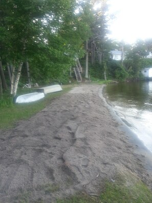 Beach for all ages . . .all soft sand  . .shallow that gradually gets deeper. 