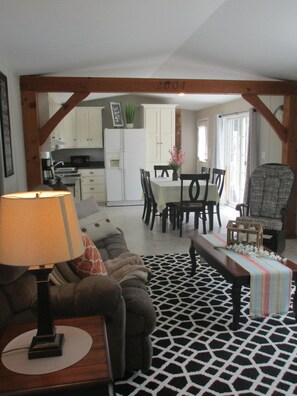 living room overlooking kitchen