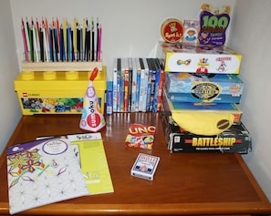 Art supplies and games