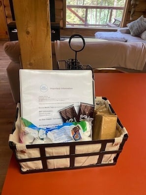 Guests are greeted with Weclome booklet and Smore's Starter kit.