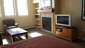 fireplace and view south to Mary Jane