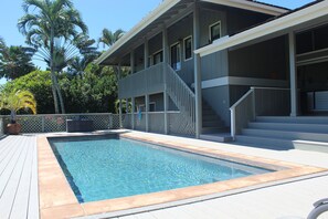 Private pool just steps down from our covered lanai.