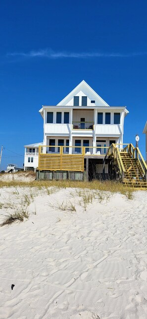 View of beach side (south) of house.