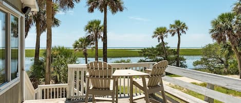 Side deck looking over marsh to the ocean