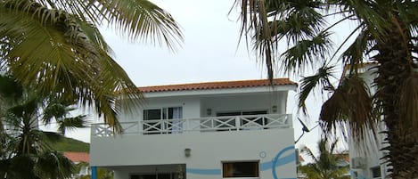 View of the villa from the pool entrance.