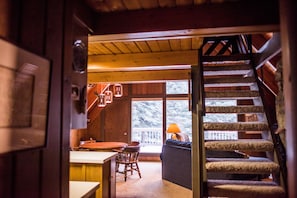 kitchen, living, dining