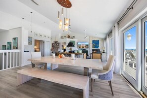 Dining room open to family room and kitchen. And incredible views!