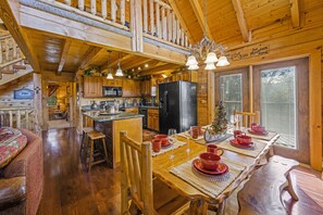 Kitchen and dining room. 