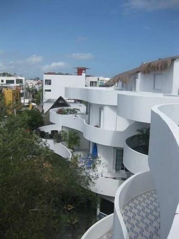 Exterior view of balconies