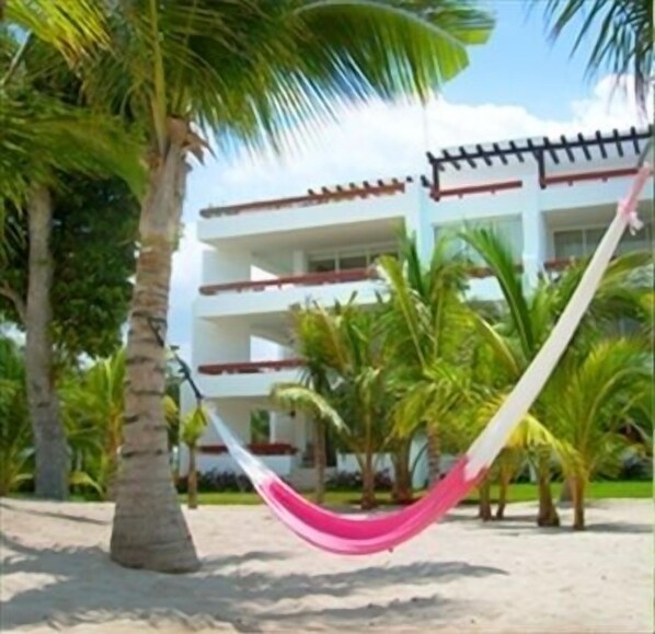 View of our deck from the beach.