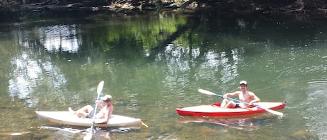 Photo of kayakers from deck
