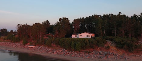 Cottage at Sunset from Lake Superior 