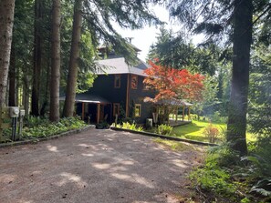 Approach to house and parking area