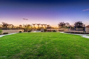 Large turf area for playing games