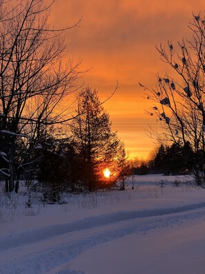 Winter sunset view