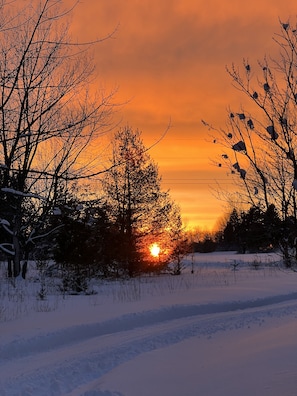 Winter sunset view