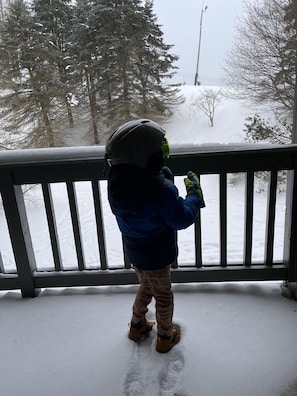 Bedroom balcony view of slopes