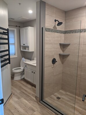 Bathroom 1.  Heated floors throughout. 