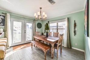 Kitchen table for sharing meals.