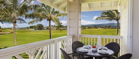 Beautifully decorated with new plush furniture  Tropically landscaped exterior  Covered lanai with golf course and ocean views  Shared Gas BBQ